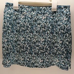 Tranquility Womens Sz SMALL Skort Black White Blue Print Attached Bike Shorts